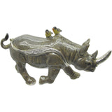 Rhinoceros Jeweled Trinket Box matching Necklace