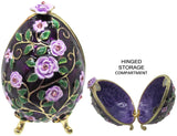 Floral Egg Jeweled Trinket Box SWAROVSKI Crystals