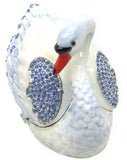 Swan Jeweled Trinket Box SWAROVSKI Crystals, Blue