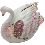 Swan Jeweled Trinket Box SWAROVSKI Crystals, Pink