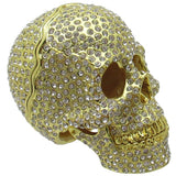 Skull Jeweled Trinket Box Austrian Crystals, Gold