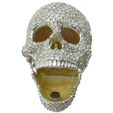 Skull Jeweled Trinket Box Austrian Crystals, Silver