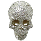 Skull Jeweled Trinket Box Austrian Crystals, Silver