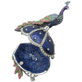 Large Peacock Egg Jeweled Trinket Box AustrianI Crystals