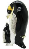 Mama Baby Penguin Jeweled Trinket Box Austrian Crystals,