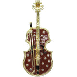 Violin Jeweled Trinket Box Austrian Crystals,
