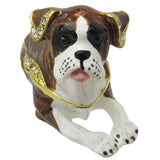 Boxer Puppy Jeweled Trinket Box Austrian Crystals