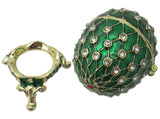 Mini Egg Jeweled Trinket Box, Austrian Crystals, Green