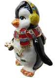Holiday Penguin Jeweled Trinket Box Austrian Crystals