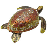 Sea Turtle Jeweled Trinket Box Austrian Crystals, Brown