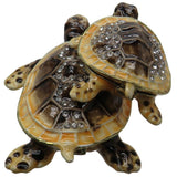 Mother Baby Turtle Jeweled Trinket Box Austrian Crystals