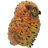 Large Owl Jeweled Trinket Box Austrian Crystals