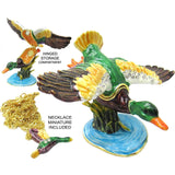 Mallard Duck Jeweled Trinket Box Austrian Crystals