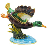 Mallard Duck Jeweled Trinket Box Austrian Crystals