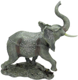 X-Large Elephant Jeweled Trinket Box Austrian Crystals,