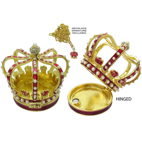 Crown Jeweled Trinket Box Austrian Crystals