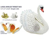 Large Swan Jeweled Trinket Box Austrian Crystals, Blue