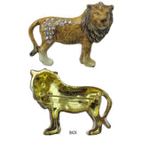 X-Large Lion Jeweled Trinket Box Austrian Crystals,