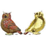 X-Large Great Horned Owl Jeweled Trinket Box Austrian Crystals