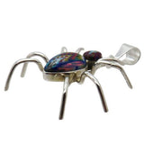 Multi Stone Inlay Sterling Silver Giant Ant Pendant Chain, Medium
