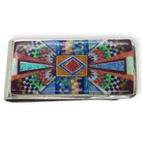 Money Clip, Native American Zuni Multi Stone Inlay,