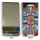 Money Clip, Native American Zuni Multi Stone Inlay,