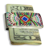 Money Clip, Native American Zuni Multi Stone Inlay,