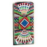 Money Clip, Native American Zuni Multi Stone Inlay,
