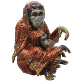 Mother Baby Orangutan Jeweled Trinket Box Austrian Crystals
