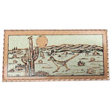 Southwestern Card Holder, Diamond Cut Copper Medallion Inlay, Desert