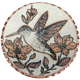 Southwestern Pill Box, Diamond Cut Copper Medallion Inlay, Hummingbird