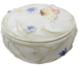 Fine Porcelain Trinket Box, Butterfly Blue Iris