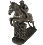 Cold Cast Bronze Sculpture, Jumping Horse and Jockey
