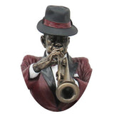 Jazz Band Bronze Sculpture, Red Suit, Trumpet Player
