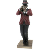 Jazz Band Bronze Sculpture, Red Suit, Trumpet Player