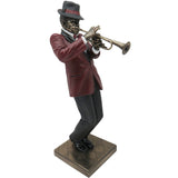 Jazz Band Bronze Sculpture, Red Suit, Trumpet Player