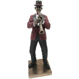 Jazz Band Bronze Sculpture, Red Suit, Clarinet Player
