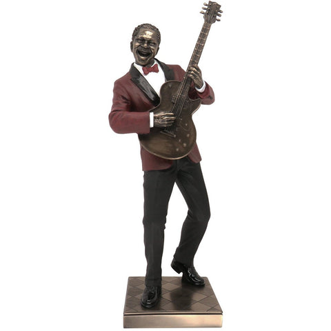 Jazz Band Bronze Sculpture, Red Suit, Guitar Player
