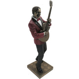 Jazz Band Bronze Sculpture, Red Suit, Guitar Player