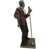 Jazz Band Bronze Sculpture, Red Suit, Singer Trumpet