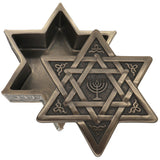 Bronze Star David Menorah Jewelry Trinket Box