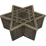 Bronze Star David Menorah Jewelry Trinket Box