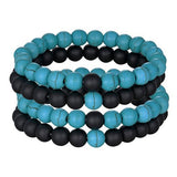 Natural Stone Beaded Bracelet, Set Turquoise, Onyx