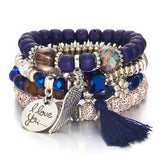 Tassel Love Bracelet Set, pc, Blue