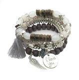 Tassel Love Bracelet Set, pc, Grey