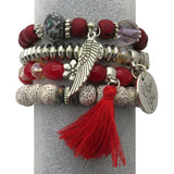 Tassel Love Bracelet Set, pc, Red