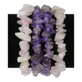 Natural Gemstone Bracelet, Set Amethyst, Rose Quartz