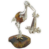 Stork Baby, Sterling Silver Baltic Amber