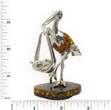 Stork Baby, Sterling Silver Baltic Amber