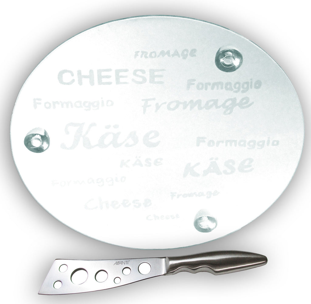 Glass Cutting Tray Cheese Knife Set